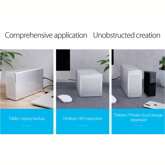 ORICO Honeycomb Series WS500RU3 SATA 3.5 inch USB 3.0 5 Bays Aluminum Alloy HDD / SSD Enclosure with Raid, The Maximum Support Capacity: 50TB