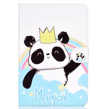 Colored Pattern Drawing Horizontal Flip PU Leather Case with Three-folding Holder for 10 inch Tablet PC(Crown of panda) - 10 - 11 inch by PMC Jewellery | Online Shopping South Africa | PMC Jewellery | Buy Now Pay Later Mobicred