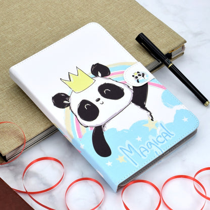 Colored Pattern Drawing Horizontal Flip PU Leather Case with Three-folding Holder for 10 inch Tablet PC(Crown of panda) - 10 - 11 inch by PMC Jewellery | Online Shopping South Africa | PMC Jewellery | Buy Now Pay Later Mobicred