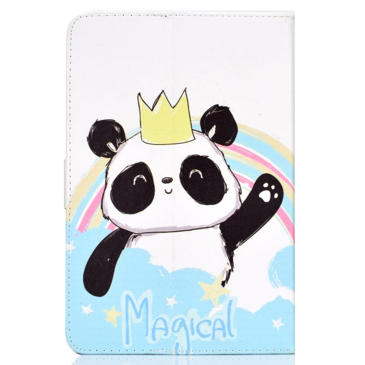 Colored Pattern Drawing Horizontal Flip PU Leather Case with Three-folding Holder for 10 inch Tablet PC(Crown of panda) - 10 - 11 inch by PMC Jewellery | Online Shopping South Africa | PMC Jewellery | Buy Now Pay Later Mobicred