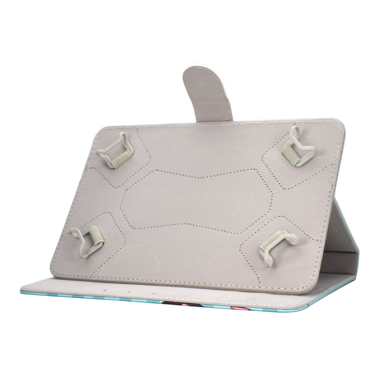 Colored Pattern Drawing Horizontal Flip PU Leather Case with Three-folding Holder for 10 inch Tablet PC(Crown of panda) - 10 - 11 inch by PMC Jewellery | Online Shopping South Africa | PMC Jewellery | Buy Now Pay Later Mobicred