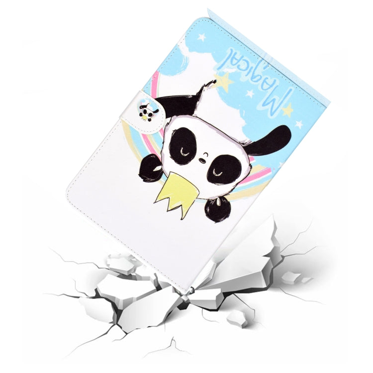 Colored Pattern Drawing Horizontal Flip PU Leather Case with Three-folding Holder for 10 inch Tablet PC(Crown of panda) - 10 - 11 inch by PMC Jewellery | Online Shopping South Africa | PMC Jewellery | Buy Now Pay Later Mobicred