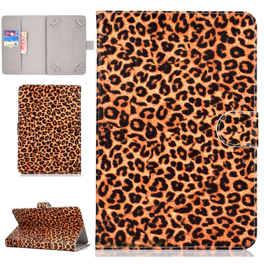 Colored Pattern Drawing Horizontal Flip PU Leather Case with Three-folding Holder for 10 inch Tablet PC(Yellow leopard grain) - 10 - 11 inch by PMC Jewellery | Online Shopping South Africa | PMC Jewellery | Buy Now Pay Later Mobicred