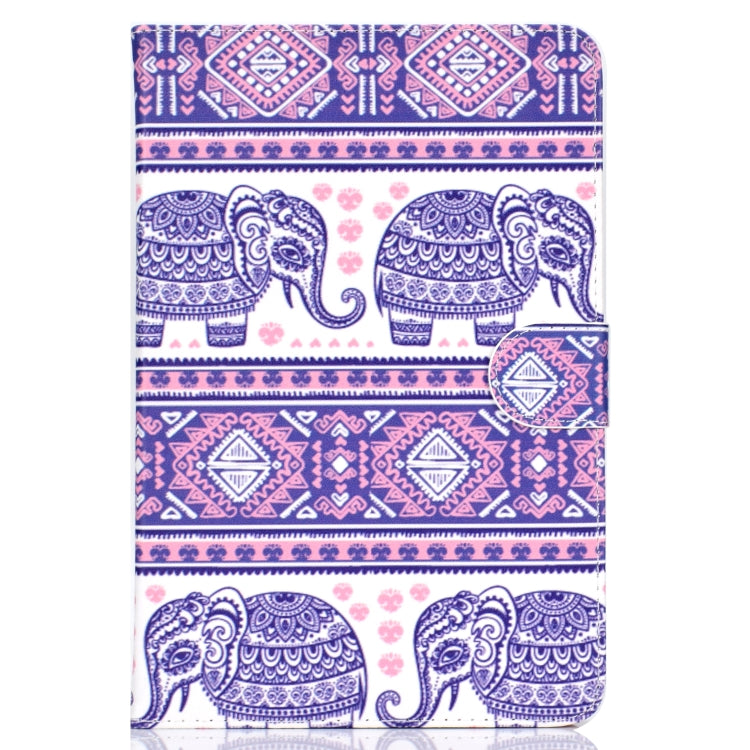 Colored Pattern Drawing Horizontal Flip PU Leather Case with Three-folding Holder for 10 inch Tablet PC(Totem elephants) - 10 - 11 inch by PMC TechLife | Online Shopping South Africa | PMC TechLife | Buy Now Pay Later Mobicred