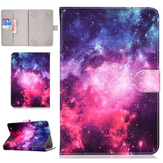 Colored Pattern Drawing Horizontal Flip PU Leather Case with Three-folding Holder for 10 inch Tablet PC(Starry sky) - 10 - 11 inch by PMC Jewellery | Online Shopping South Africa | PMC Jewellery | Buy Now Pay Later Mobicred