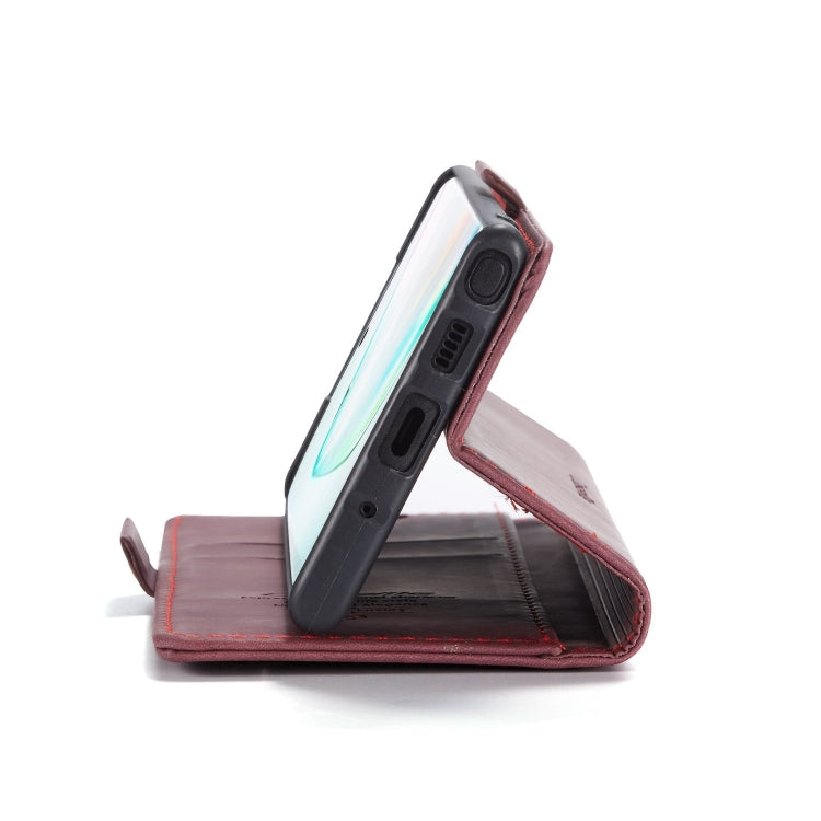 CaseMe-013 Multifunctional Horizontal Flip Leather Case with Card Slot & Holder for Galaxy Note 10(Red Wine) - free shipping - PMC Jewellery - Order now!