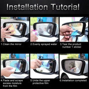 For Chery Tiggo 3X Car PET Rearview Mirror Protective Window Clear Anti-fog Water-resistant Rain Shield Film
