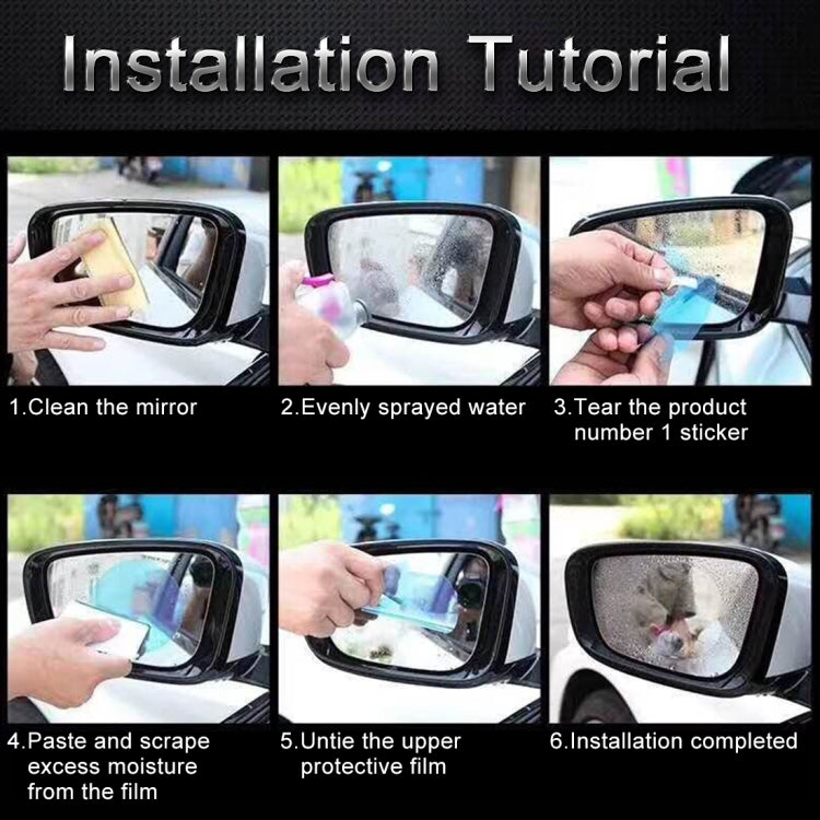 For Chery Tiggo 3X Car PET Rearview Mirror Protective Window Clear Anti-fog Water-resistant Rain Shield Film