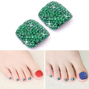 2 PCS Crystal Fake Nail Art Tips Rhinestone Full Cover Toenails Decals Stickers(NO:18)