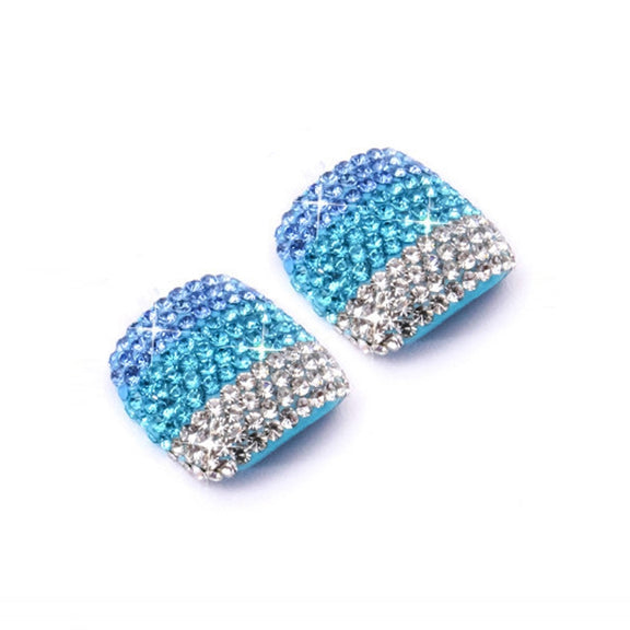 2 PCS Crystal Fake Nail Art Tips Rhinestone Full Cover Toenails Decals Stickers(NO:20)