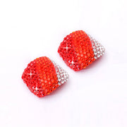 2 PCS Crystal Fake Nail Art Tips Rhinestone Full Cover Toenails Decals Stickers(NO:21)