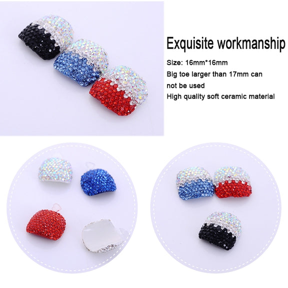 2 PCS Crystal Fake Nail Art Tips Rhinestone Full Cover Toenails Decals Stickers(NO:26)