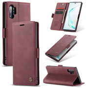 CaseMe-013 Multifunctional Horizontal Flip Leather Case with Card Slot & Holder & Wallet for Galaxy Note 10+(Wine)