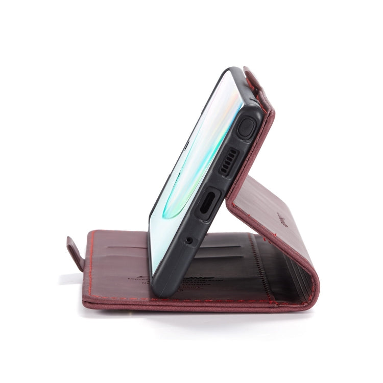 CaseMe-013 Multifunctional Horizontal Flip Leather Case with Card Slot & Holder & Wallet for Galaxy Note 10+(Wine)