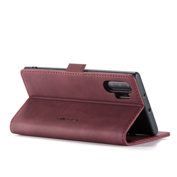 CaseMe-013 Multifunctional Horizontal Flip Leather Case with Card Slot & Holder & Wallet for Galaxy Note 10+(Wine)