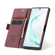 CaseMe-013 Multifunctional Horizontal Flip Leather Case with Card Slot & Holder & Wallet for Galaxy Note 10+(Wine)