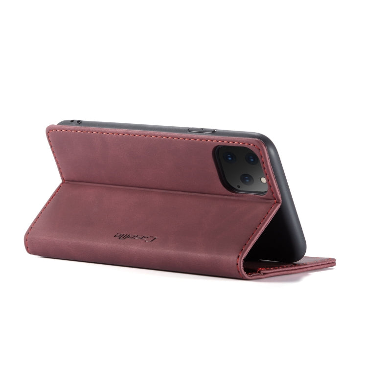 CaseMe-013 Multifunctional Horizontal Flip Leather Case with Card Slot & Holder & Wallet for iPhone 11 Pro(Wine)