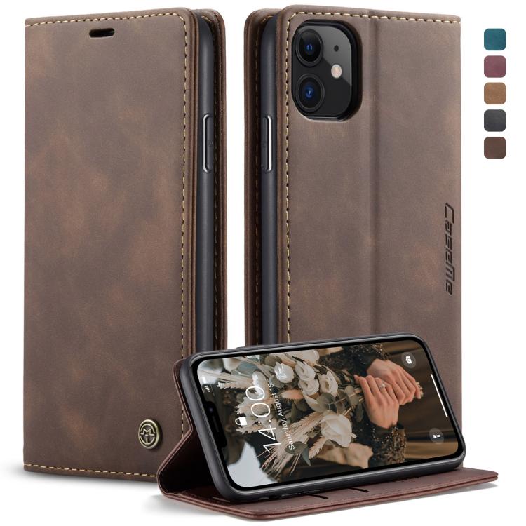 CaseMe-013 Multifunctional Horizontal Flip Leather Case with Card Slot & Holder & Wallet for iPhone 11(coffee) - free shipping - PMC Jewellery - Order now!