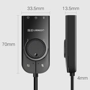 UGREEN CM109 USB to 3-ports 3.5mm Computer External Audio Card with Volume Adjustment Wheel, Length: 15cm