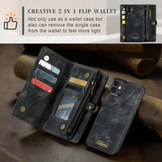 For iPhone 11 CaseMe-008 Detachable Multifunctional Horizontal Flip Leather Case with Card Slot & Holder & Zipper Wallet & Photo Frame (Black)
