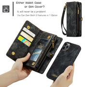For iPhone 11 Pro Max CaseMe-008 Detachable Multifunctional Horizontal Flip Leather Case with Card Slot & Holder & Zipper Wallet & Photo Frame (Black)
