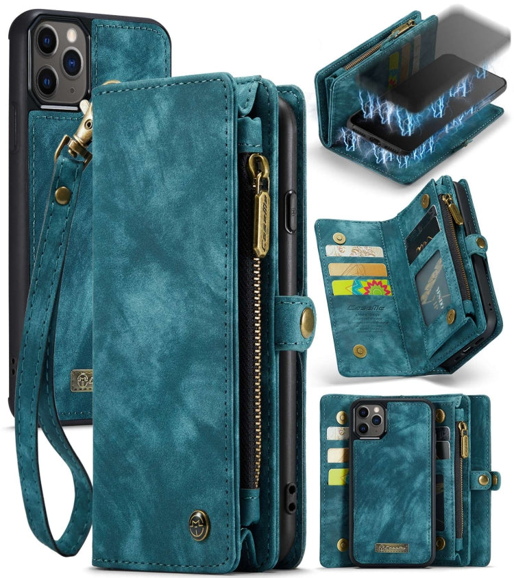 For iPhone 11 Pro Max CaseMe-008 Detachable Multifunctional Horizontal Flip Leather Case with Card Slot & Holder & Zipper Wallet & Photo Frame (Blue) - free shipping - PMC Jewellery - Order now!