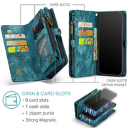 For iPhone 11 Pro Max CaseMe-008 Detachable Multifunctional Horizontal Flip Leather Case with Card Slot & Holder & Zipper Wallet & Photo Frame (Blue)