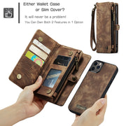For iPhone 11 Pro Max CaseMe-008 Detachable Multifunctional Horizontal Flip Leather Case with Card Slot & Holder & Zipper Wallet & Photo Frame (Brown)