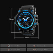 SKMEI 1155B Multifunctional Men Outdoor Sports Noctilucent Water-resistant Large Dial Wrist Watch(Gold)