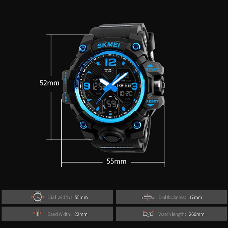 SKMEI 1155B Multifunctional Men Outdoor Sports Noctilucent Water-resistant Large Dial Wrist Watch(Gold)