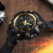 SKMEI 1155B Multifunctional Men Outdoor Sports Noctilucent Water-resistant Large Dial Wrist Watch(Gold)