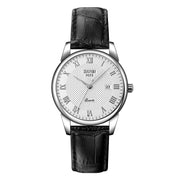 SKMEI 9058 Multifunctional Outdoor Fashion Water-resistant Silver Shell Quartz Wrist Watch (Women Style Silver Face Black Strap)