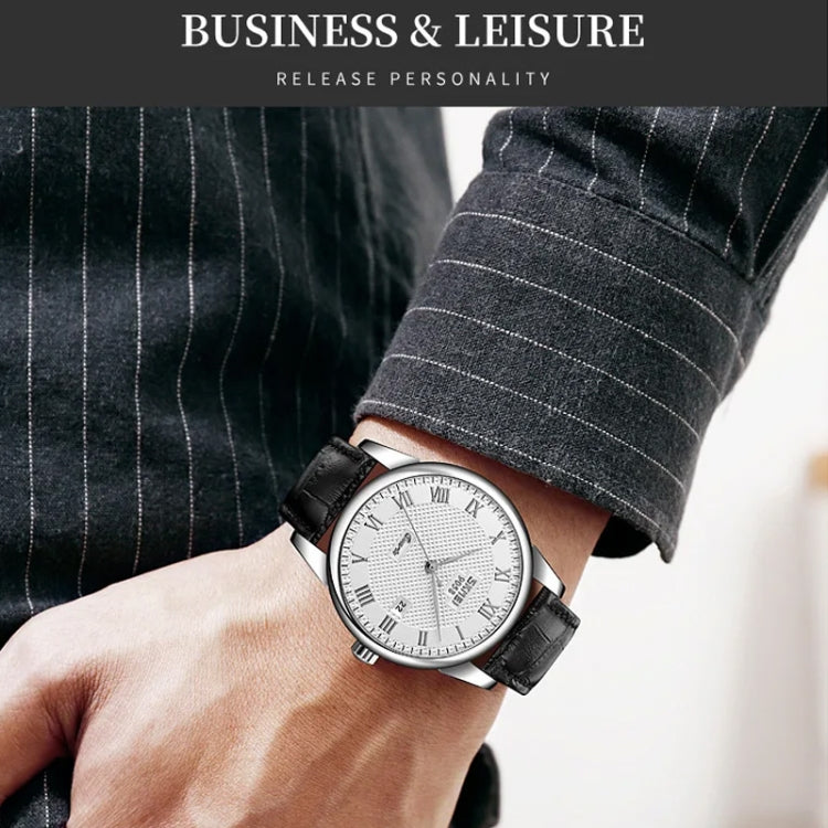 SKMEI 9058 Multifunctional Outdoor Fashion Water-resistant Silver Shell Quartz Wrist Watch (Men Style Silver Face Brown Strap)