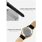 SKMEI 9058 Multifunctional Outdoor Fashion Water-resistant Silver Shell Quartz Wrist Watch (Men Style Silver Face Brown Strap)