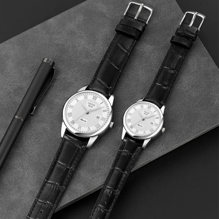 SKMEI 9058 Multifunctional Outdoor Fashion Water-resistant Silver Shell Quartz Wrist Watch (Men Style Silver Face Brown Strap)