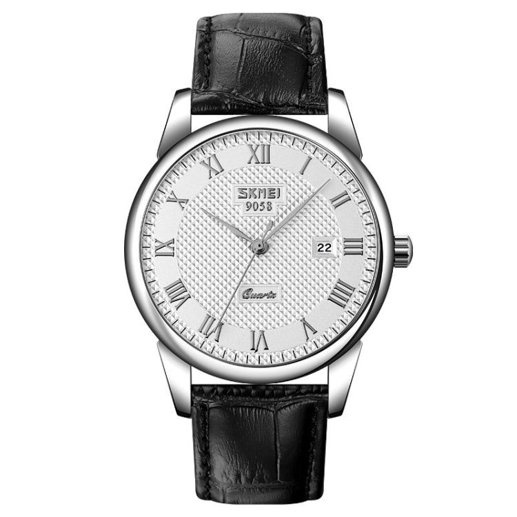 SKMEI 9058 Multifunctional Outdoor Fashion Waterproof Silver Shell Quartz Wrist Watch (Men Style Silver Face Black Strap) - free shipping - PMC TechLife - Order now!