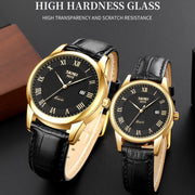 SKMEI 9058 Multifunctional Outdoor Fashion Water-resistant Gold Shell Quartz Wrist Watch(Men Style Silver Face Brown Strap)