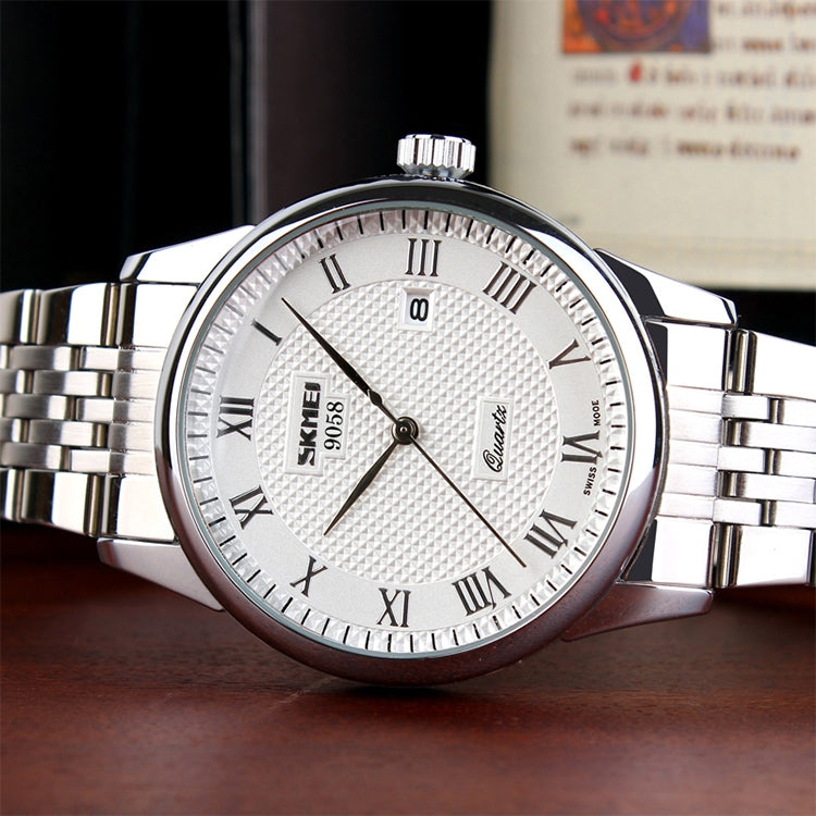 SKMEI 9058 Multifunctional Outdoor Fashion Waterproof Steel Strip Quartz Wrist Watch(Men Style Black) - free shipping - PMC TechLife - Order now!