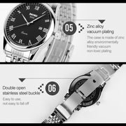 SKMEI 9058 Multifunctional Outdoor Fashion Water-resistant Steel Strip Quartz Wrist Watch(Men Style White)