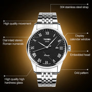SKMEI 9058 Multifunctional Outdoor Fashion Water-resistant Steel Strip Quartz Wrist Watch(Men Style White)