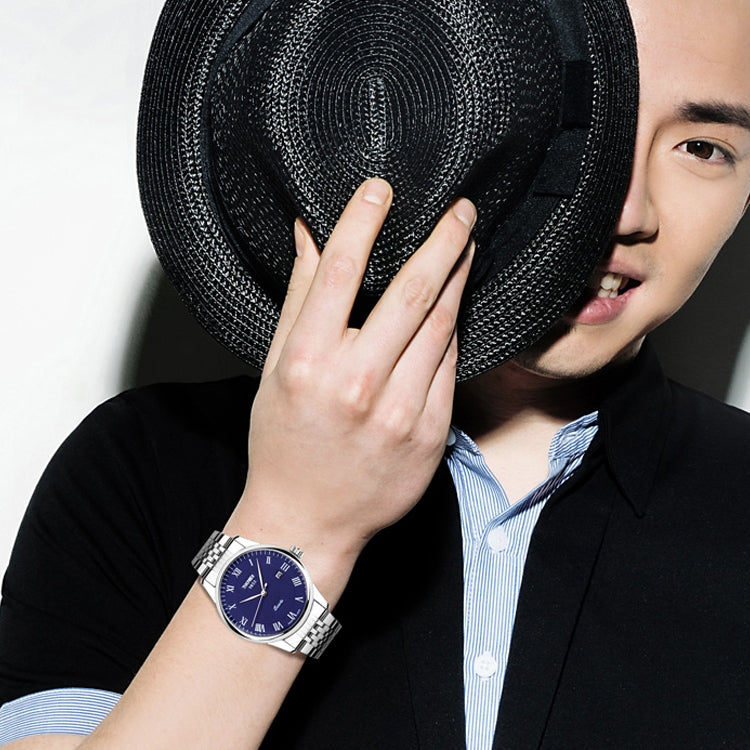 SKMEI 9058 Multifunctional Outdoor Fashion Waterproof Steel Strip Quartz Wrist Watch(Men Style Blue) - free shipping - PMC TechLife - Order now!