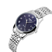 SKMEI 9058 Multifunctional Outdoor Fashion Water-resistant Steel Strip Quartz Wrist Watch(Women Style Blue)