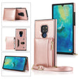 For Huawei Mate 20 Square Zipper Wallet Bag TPU+PU Back Cover Case with Holder & Card Slots & Wallet & Cross-body Strap(Rose Gold) - Huawei Cases by PMC TechLife | Online Shopping South Africa | PMC TechLife