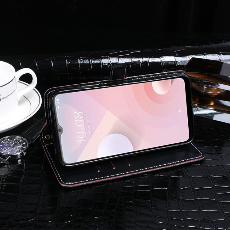 For HTC Desire 20+ idewei Crocodile Texture Horizontal Flip Leather Case with Holder & Card Slots & Wallet(Dark Blue)