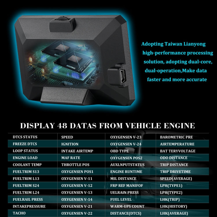 P16 Car HUD Head-up Display OBD2 Fault Code Elimination