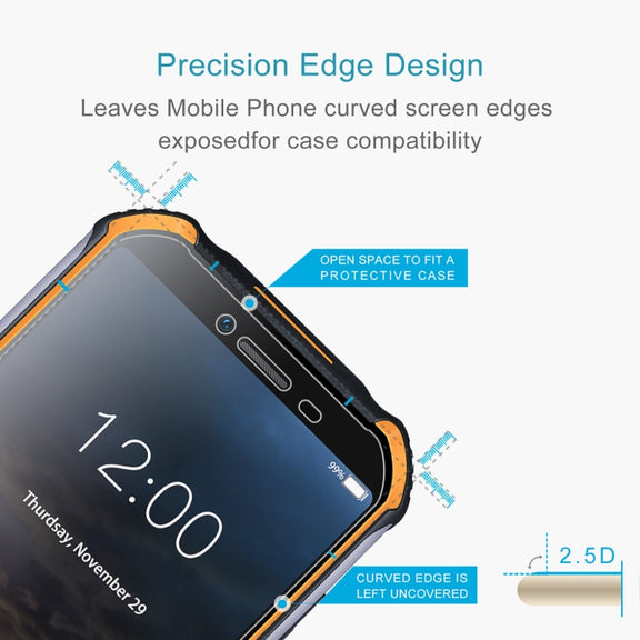 For Doogee S40 50 PCS 0.26mm 9H 2.5D Tempered Glass Film