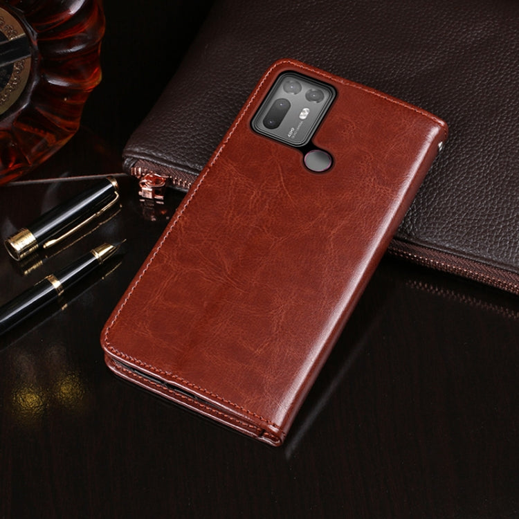 For HTC Desire 20+ idewei Crazy Horse Texture Horizontal Flip Leather Case with Holder & Card Slots & Wallet(Red)