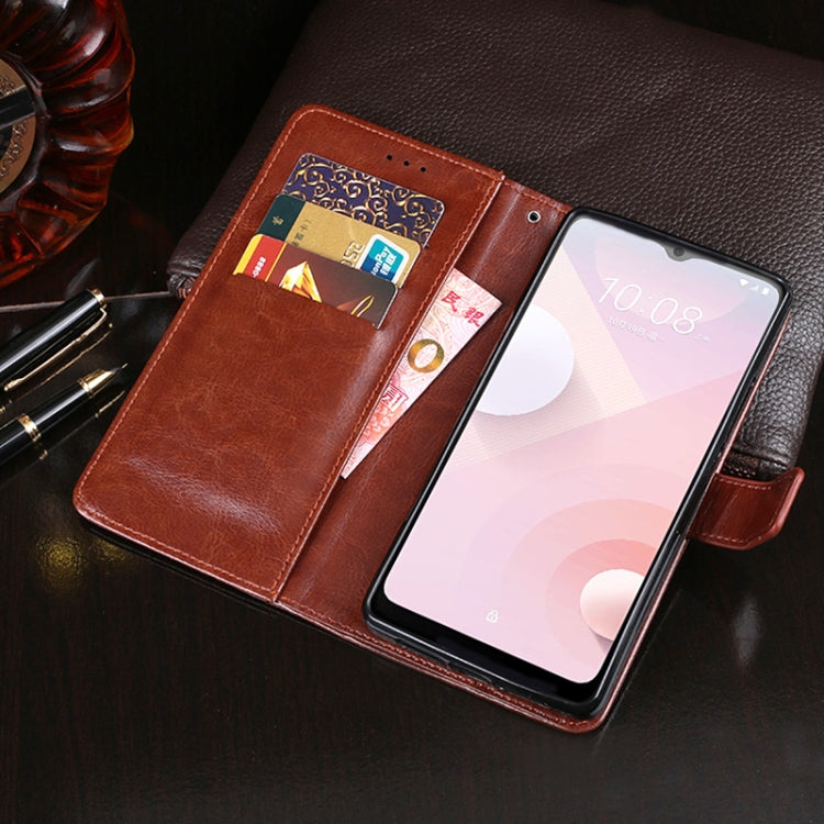 For HTC Desire 20+ idewei Crazy Horse Texture Horizontal Flip Leather Case with Holder & Card Slots & Wallet(White)