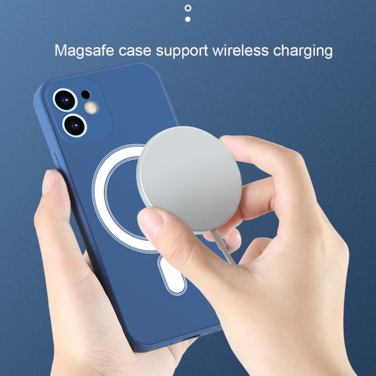 For iPhone 12 Pro Silicone Full Coverage Shockproof Magsafe Case(White)