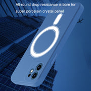 For iPhone 12 Pro Silicone Full Coverage Shockproof Magsafe Case(White)